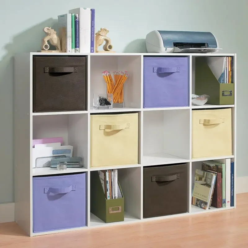 Cube Bookcase with 12 Open Compartments for Storing Books, Media, Mementos, and Decor Bookshelf