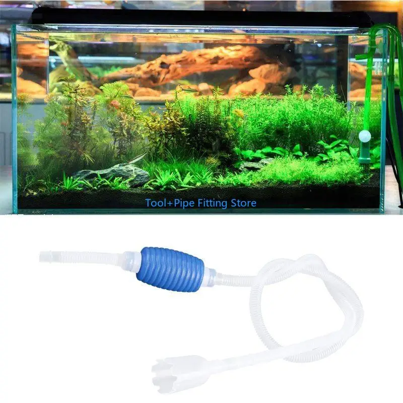 F92B trocador água aquário Siphon peixe para cascalho tanques pó pó com mangueira água para peixes Betta