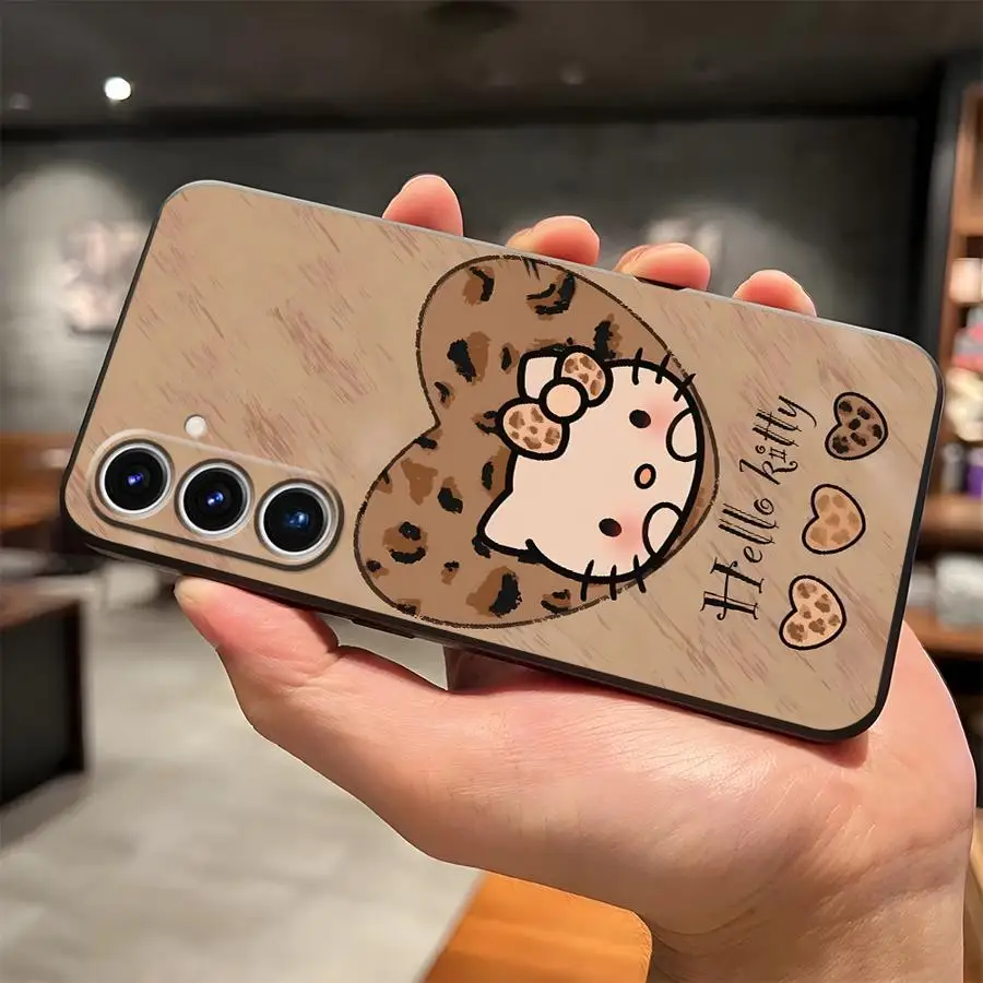 เคสสำหรับซัมซุง กาแลคซี่ เอส 20 เอส 21 เอฟอี เอส 25 เอดจ์ เอส 24 พลัส เอส 23 อัลตร้าสีดำเคสโทรศัพท์แบบนิ่มน่ารักซานริโอ เฮลโล คิตตี้