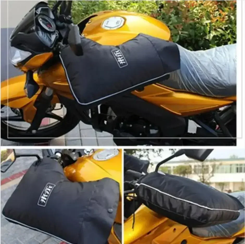 Motorcycle Scooter Thick Warm Handlebar Muff Grip Handle Bar Muff Rainproof Riding Protective Winter Warmer Thermal Cover Gloves image 5