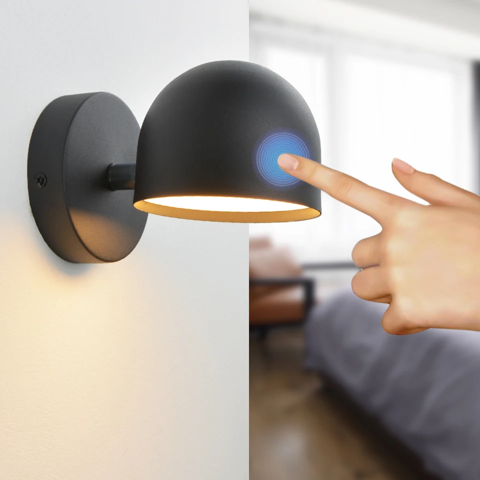 

LED indoor wall lamp intelligent touch dimming bedside can be 350 ° rotating wall lamp hotel home decoration lamps