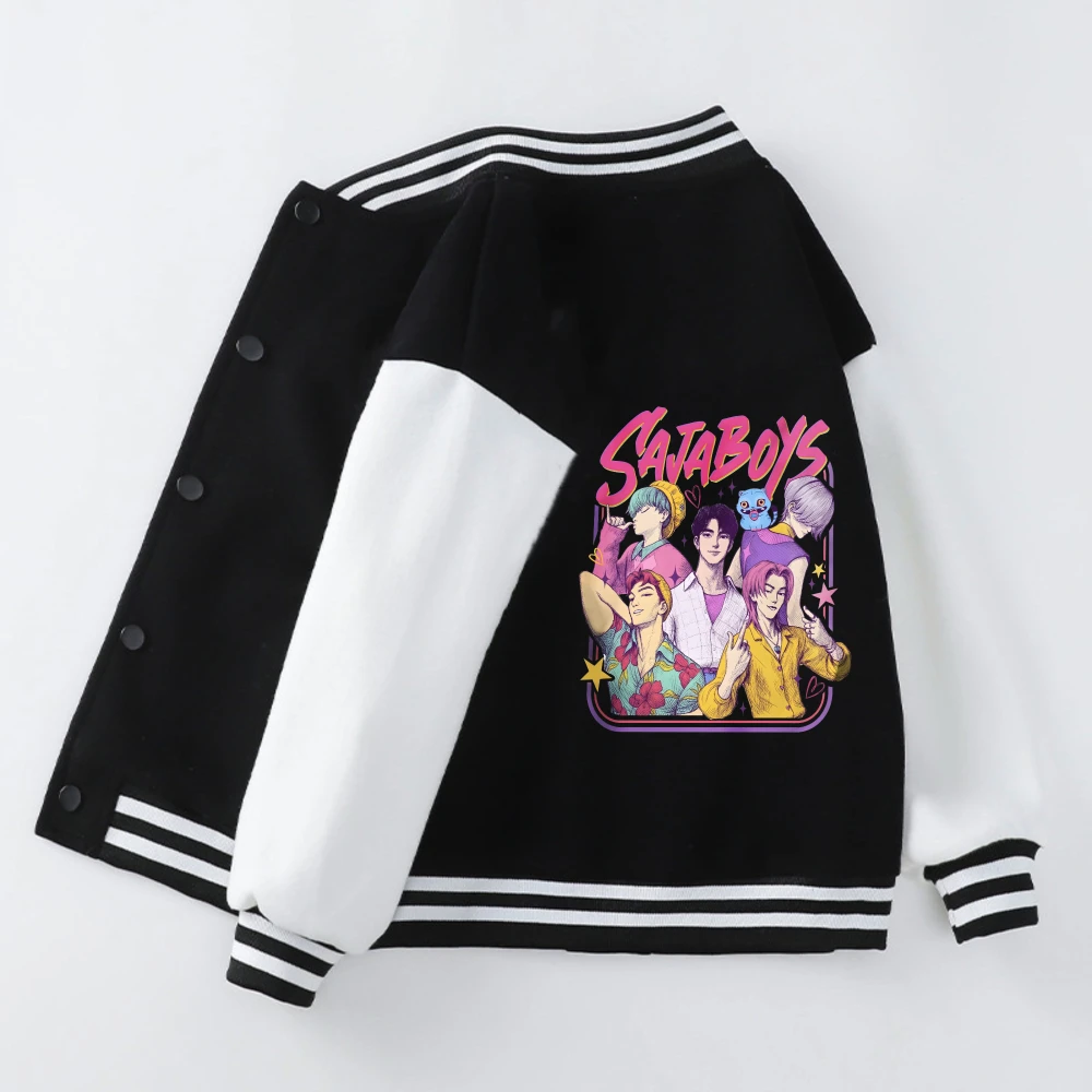 

K-Pop Devil Hunter Style Весенне-осенняя куртка для девочек от 3 до 12 лет Модная уличная детская одежда для девочек в стиле бейсбола