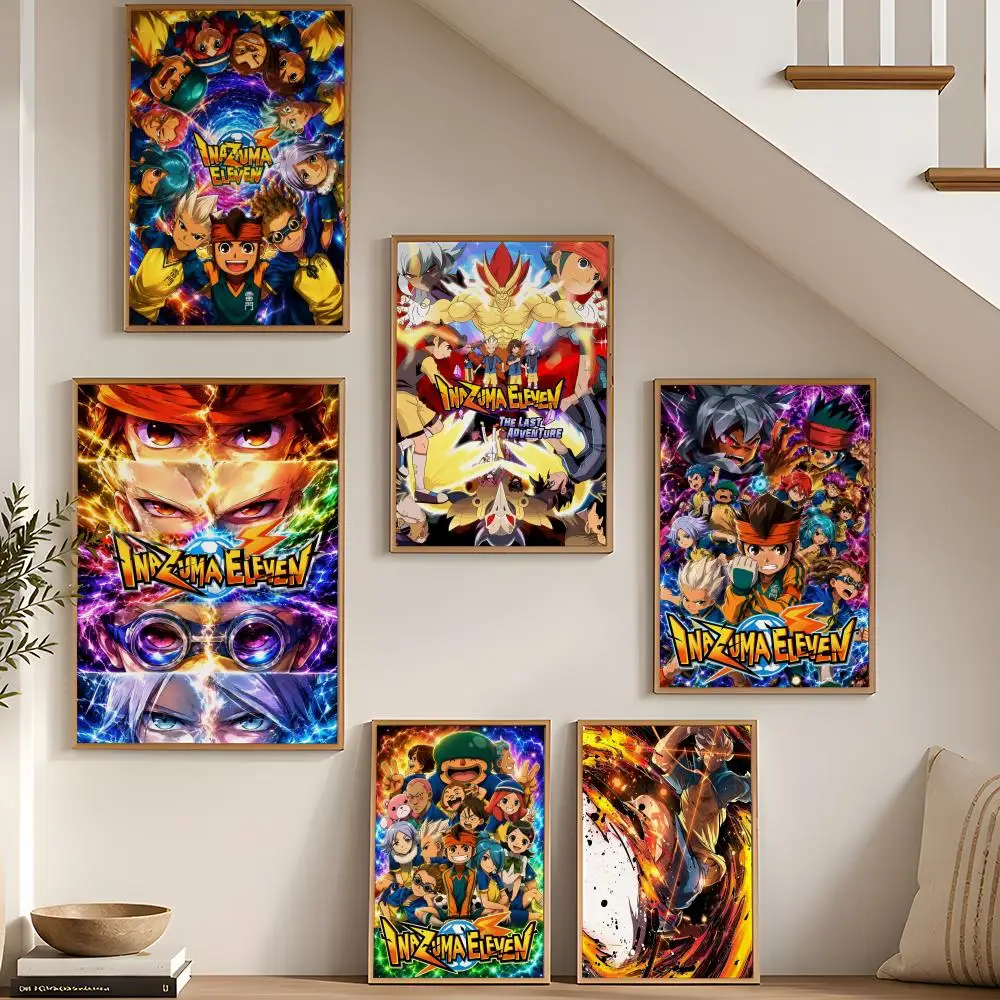I-Inazuma Eleven Anime Poster Stickers HD Painting Self-Adhesive Art for Bedroom Living Room Home Decor Modern Wall Decals Gift
