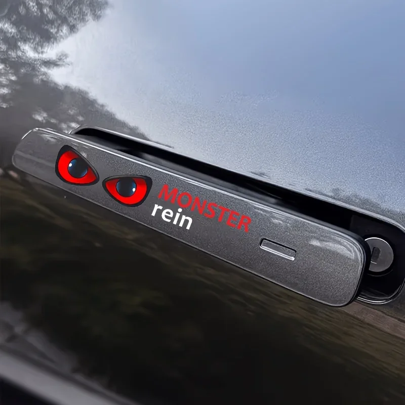 2PCS Monster Eye Car Wiper Sticker Waterproof Vinyl Decal For Car Body Door Handle Window Motorcycle Decoration