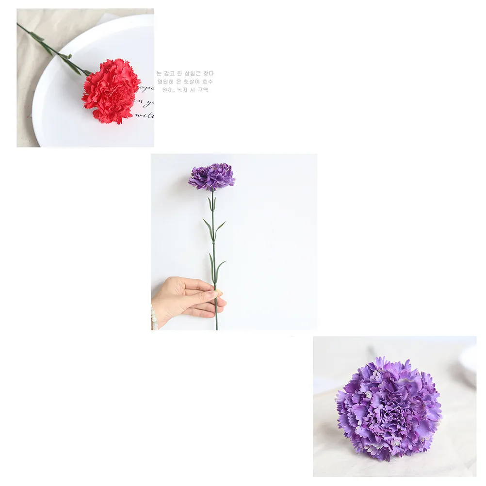 

18Pcs Artificial Carnation Silk Cloth Single Branch Realistic Simulation Flower Bouquet Home Office Party Decoration Mothers Day