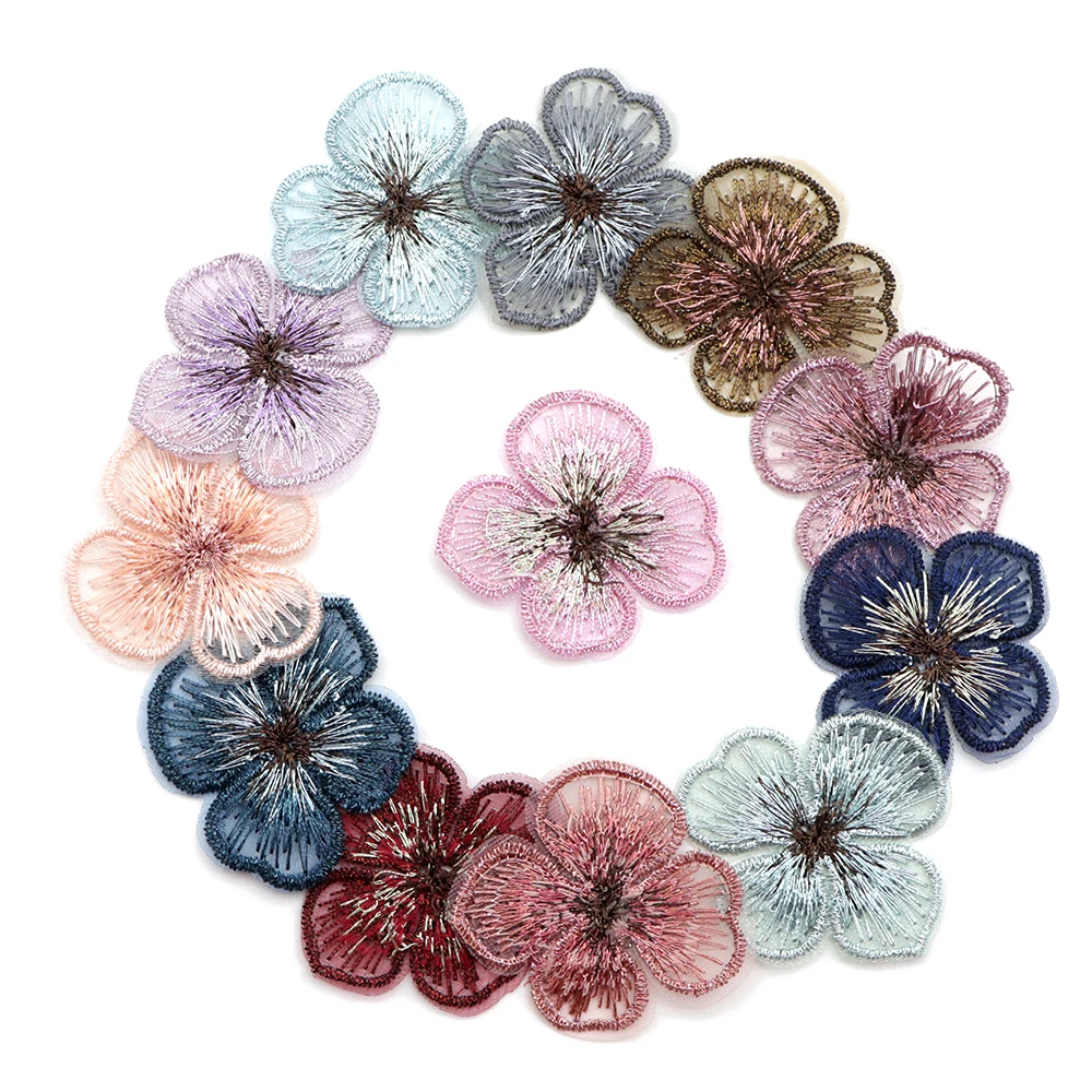 10 Pcs/lot Butterfly Flower Non-woven Patch Hair Accessories Headdress Headband Decoration DIY Hair Bow,10Yc13263