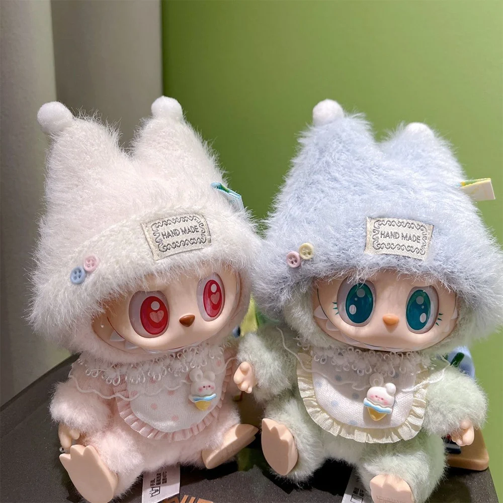 Cute Plush Hat for LabubuV1 V2 Doll Decoration Clothing Accessories Hat Set Gift