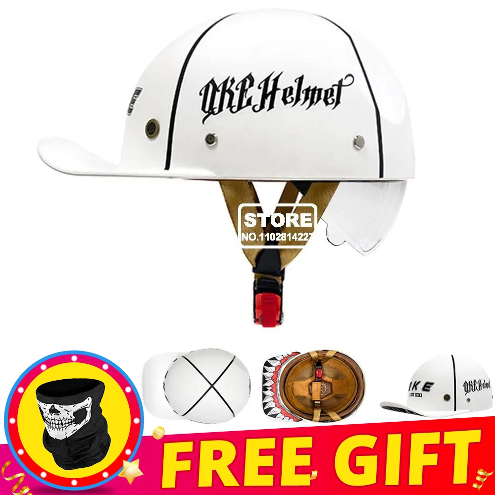 

Ретро мотошлем в горошек сертифицированная Защитная Кепка винтажная Мужская Женская Бейсболка полушлем для езды на мотоцикле гоночные мотошлемы