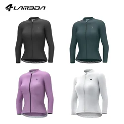 LAMEDA Spring Summer Long Sleeve Cycling Jersey Women Outddor Bicycle Mtb Ricing Pocket Reflective Breathable Sports Clothing