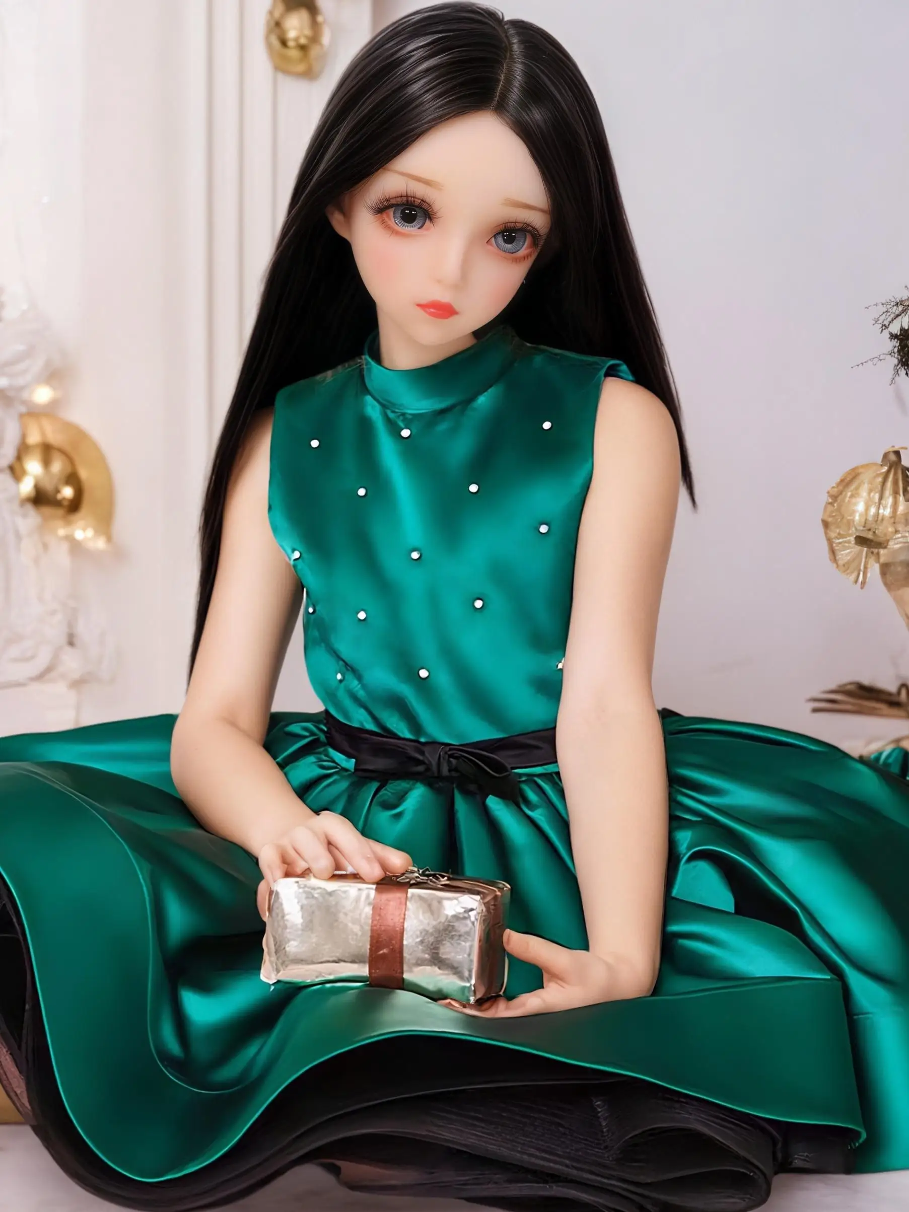 Boneca colecionável de figura móvel sem costura de 65cm, corpo macio de TPE com cabeça de PVC e esqueleto de liga, modelo de anime realista para fotografia