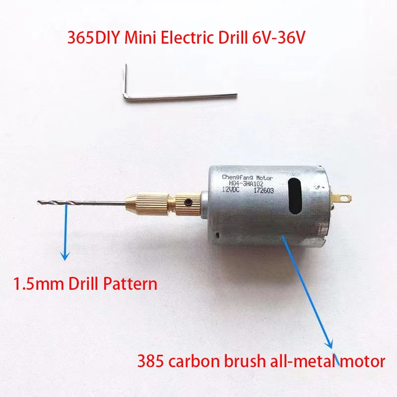 DIY Handmade Simple Small Electric Drill 130/280/385/395 Motor Small Power Punch Self-locking Drill Chuck