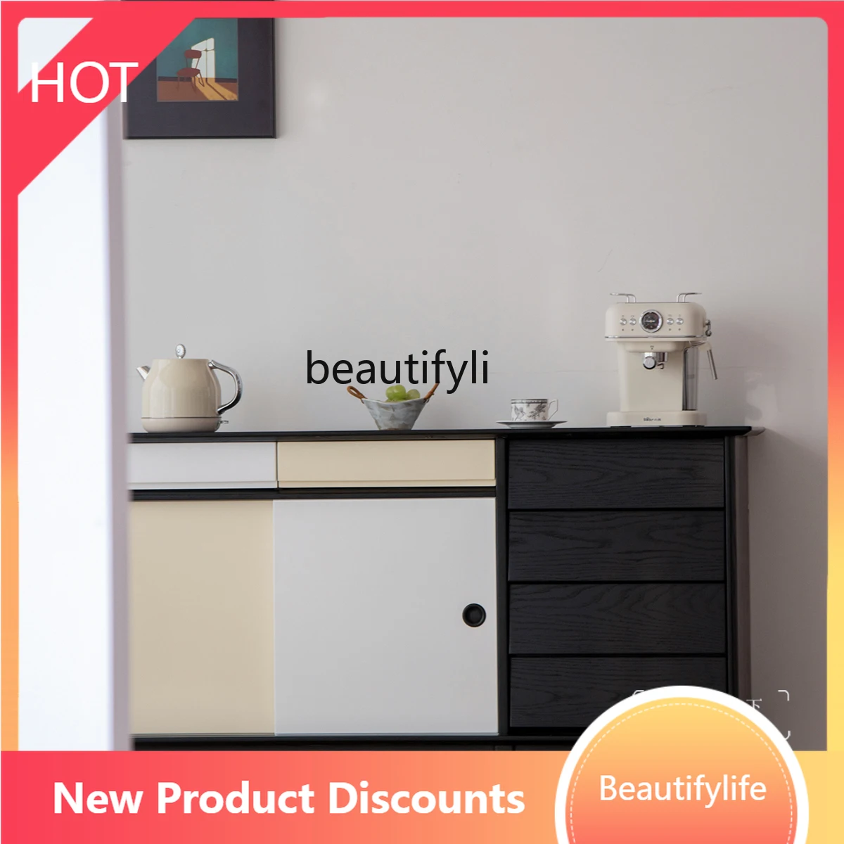 

A57 Solid wood dining side cabinet Modern simple household living room storage cabinet Dining room furniture