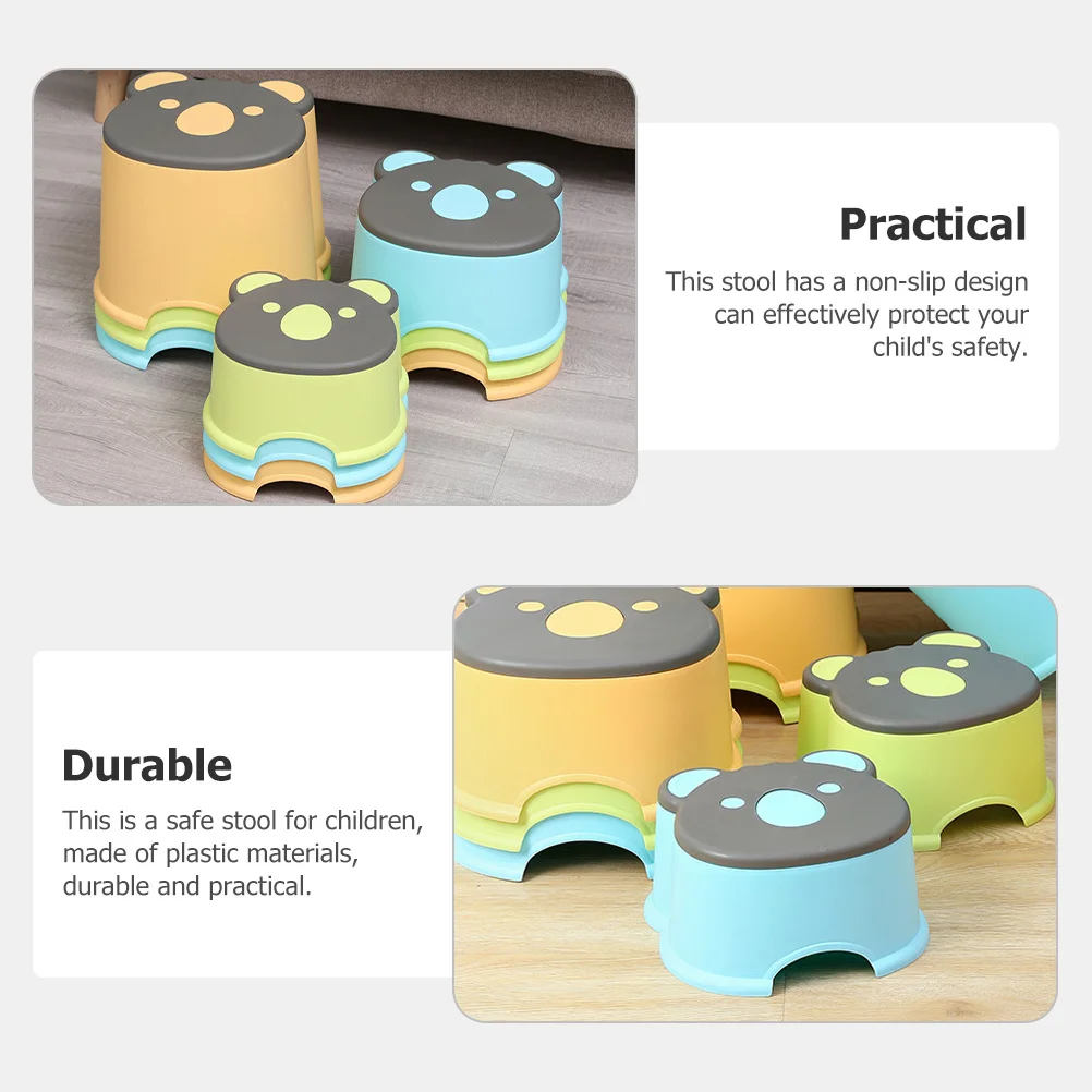 كارتون البراز البلاستيك مقعد صغير تصميم عدم الانزلاق للحمام المطبخ البراز العملي #1