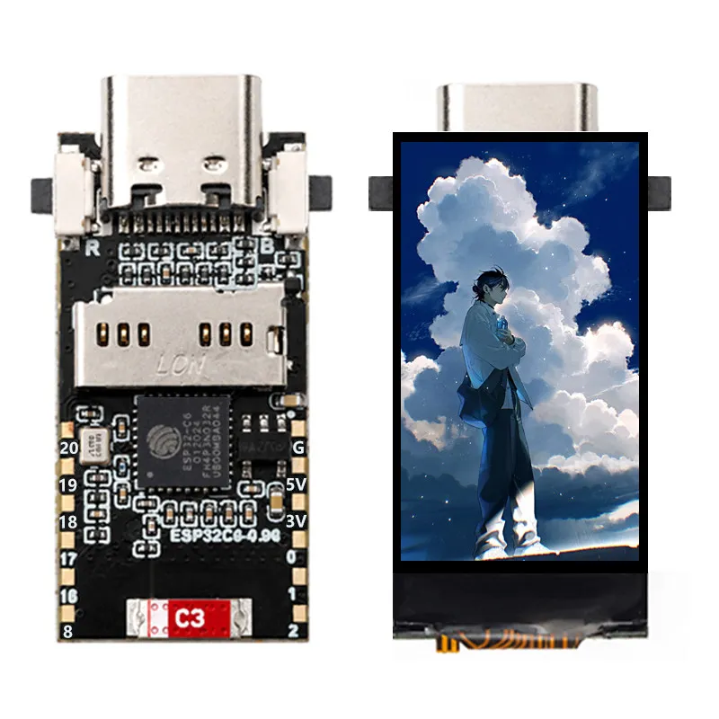 ESP32 C6 Development Board with 0.96 inch LCD Display and SD Card Slot LVGL Supported Arduino Compatible