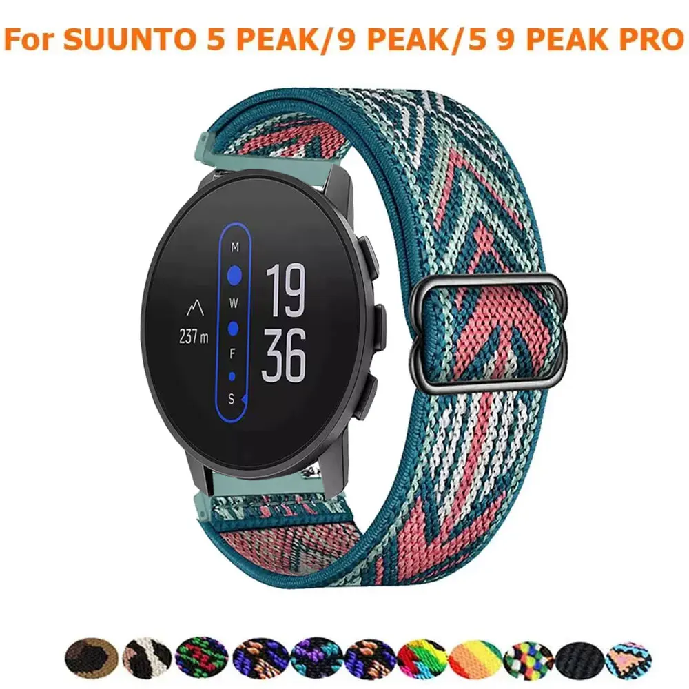 20 22 mm elastische Nylon-Armbandschlaufe für SUUNTO VERTICAL Uhrenarmband SUUNTO 9 5 PEAK PRO 3 Fitness RACE DLC Soft Armband Zubehör