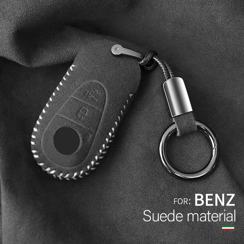 

For Mercedes Benz Suede Keychain E300L/C260L GLC GLB GLA Maybach S S400L Buckle shell Keychain Buckle
