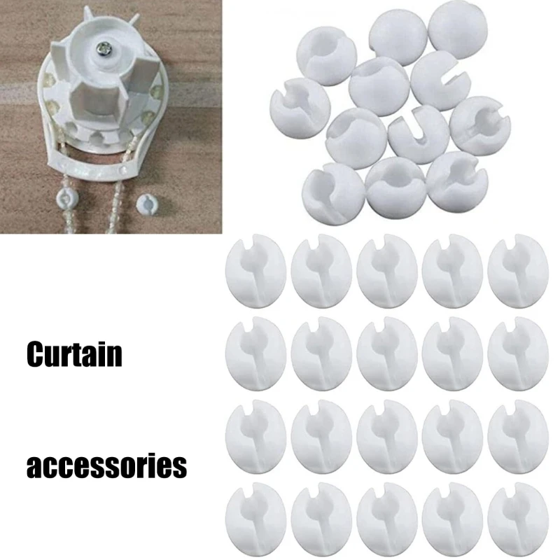 20Pcs Blind Beads Chain Crimp Stops For Roller Shade Applicable Beads Diameter 4mm Plastic Curtain Beaded Chain Stoppers