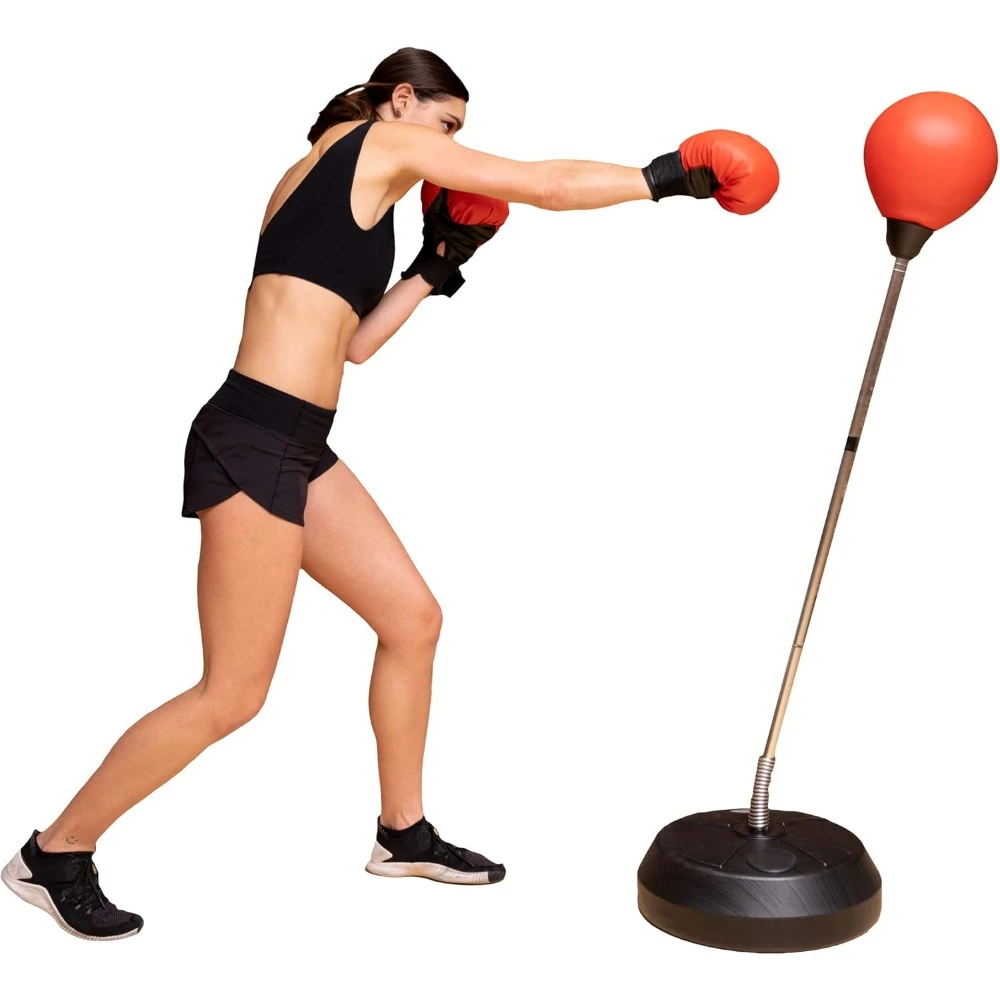 

Punching Bag for Adults Punching Bag with Stand Plus Boxing Gloves - Adjustable Height Stand - Standard Punching Bag