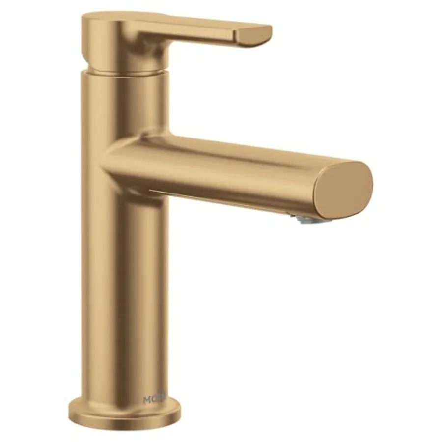 

Bronzed Gold One-Handle Single Hole Modern Bathroom Sink Faucet with Optional Deckplate and Drain Assembly 84794BZG