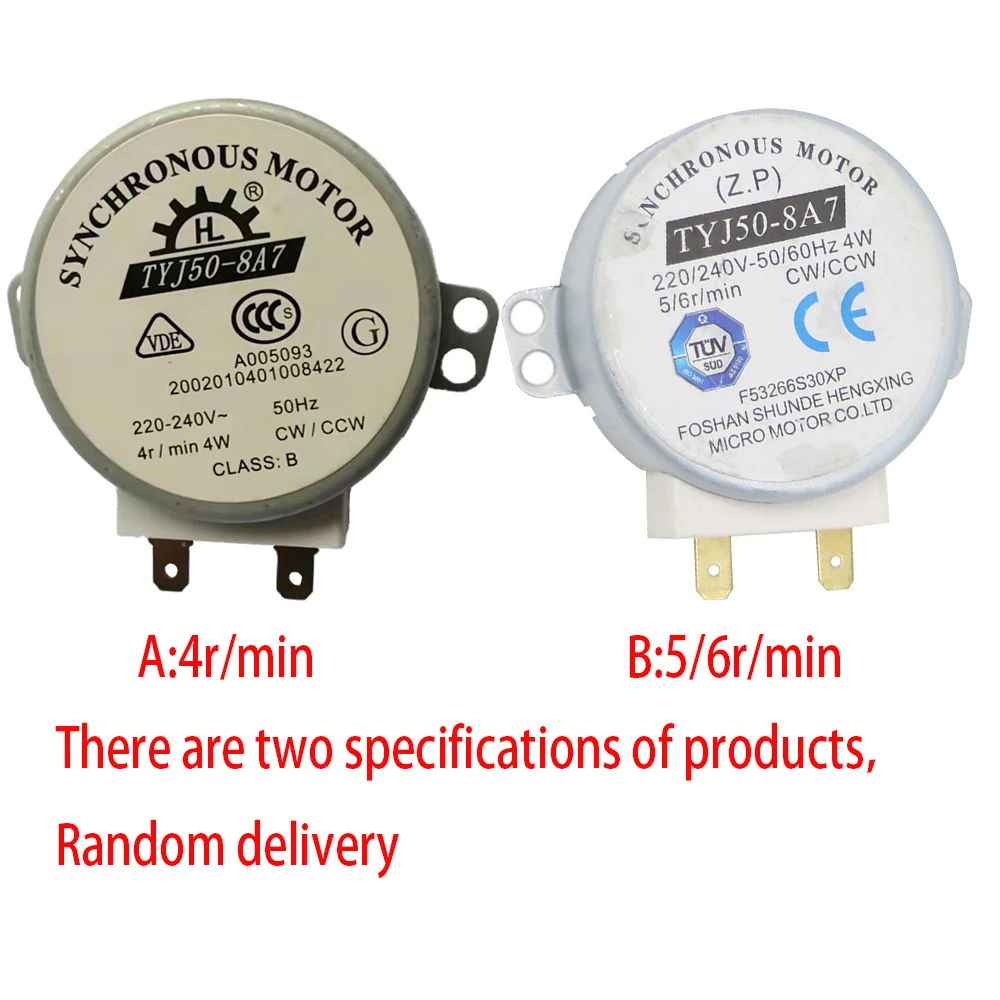 AC 220-240V 4W 6RPM 48mm Dia Micro Synchronous Motor for Warm Air Blower 50/60Hz CW/CCW TYJ50-8A7 Microwave Oven Tray Motor