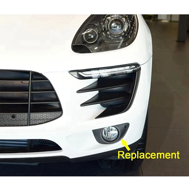 AU05 -Pair Front Bumper Fog Lamp Trim Bezel Fog Light Decorative Cover For Porsche Macan 95B 2014-2017 95B807795B 95B807796B