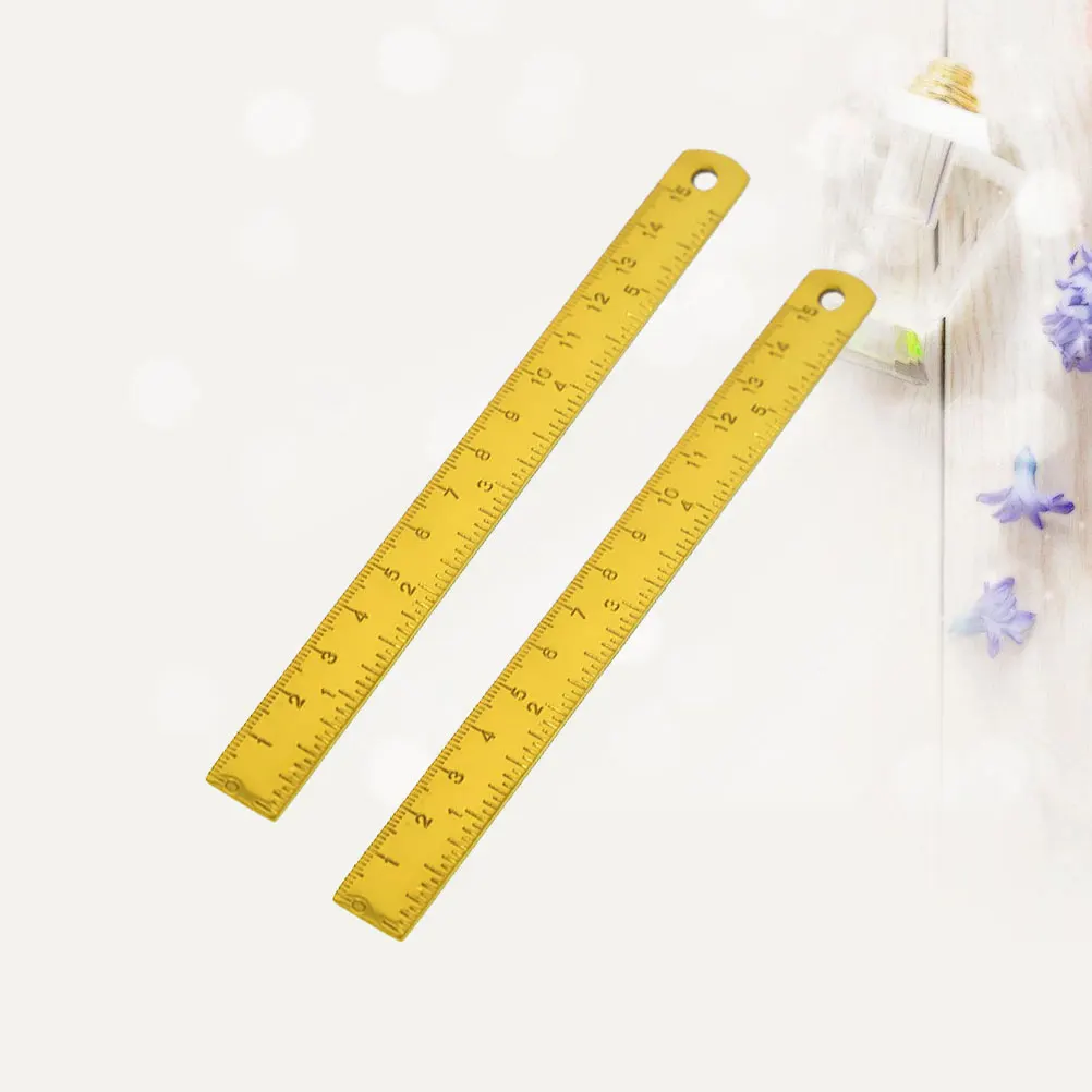 2pcs StainlessSteelRulerSmallSizeDurableSchoolSuppliesDrawingToolsNordicStylePrecisionScaleLearningToolKidsFamily
