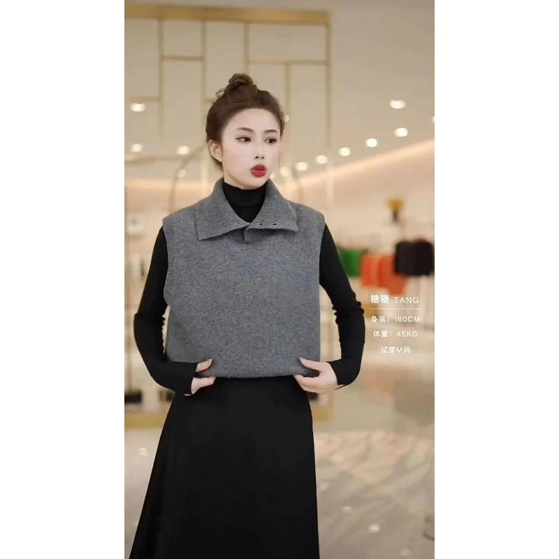 سترة محبوكة بتصميم عصري للنساء لخريف وشتاء 2025 سترة جديدة فضفاضة ذات طبقات #6