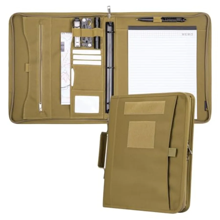 

Tactical Padfolio Portfolio Binder with Zipper and 25 Sheets of Letter Size PaperNotebook Cover Tactical Notebook with Zippered
