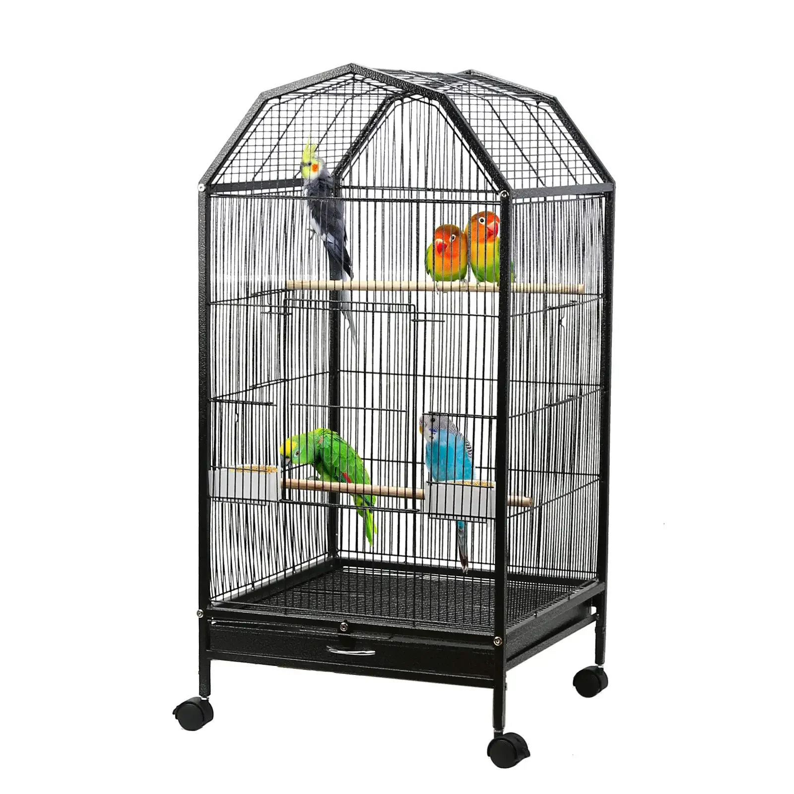 

Parakeet Big Large Metal Bird Cage with Rolling Stand Pet Bird Flight Cages for Canary Macaw Finch Budgie Cockatiels Parrot