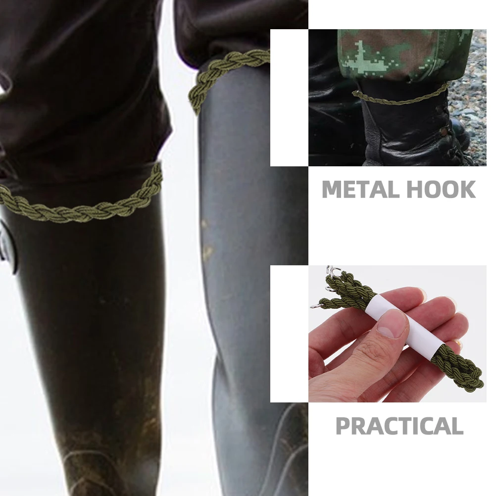 

12 шт., черные, зеленые эластичные леггинсы для кемпинга и пешего туризма, ремни для ботинок, полиэстер, алюминиевый крючок, регулируемый