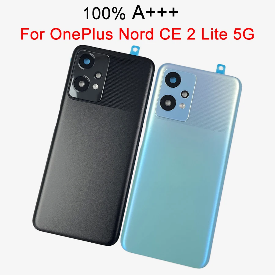 For OnePlus Nord CE 2 Lite 5G A+++ Battery Cover Back Door Lid Rear Housing Panel Case + Camera Lens + Adhesive Glue