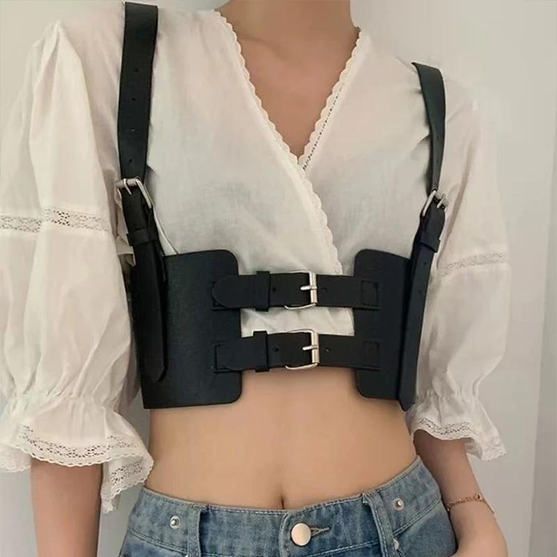 

Женский модный панк-корсет с декоративным поясом, широкий кожаный пояс-ремень в уличном стиле, готический аксессуар для одежды, модный корсет