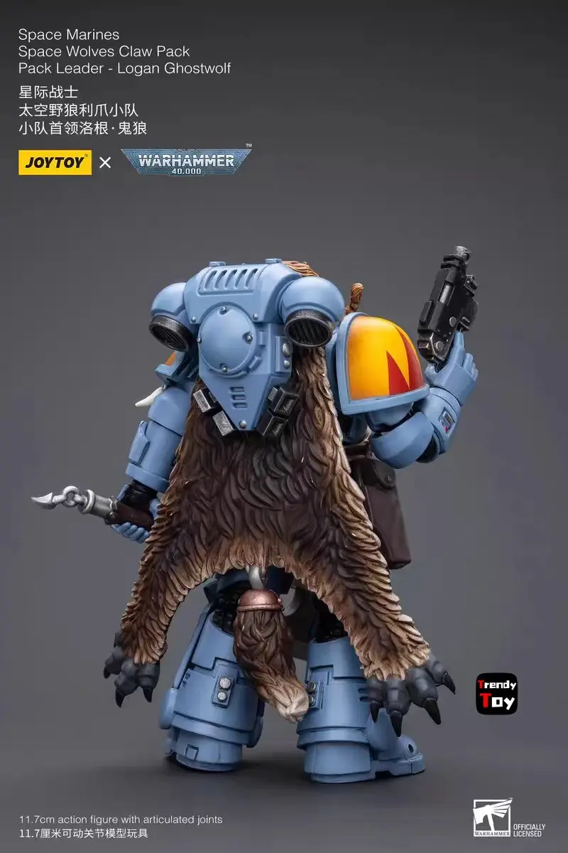 【JOYTOY】Warhammer 40K مشاة البحرية الفضائية ذئاب الفضاء مخلب حزمة زعيم لوجان Ghostwolf 1/18 عمل نموذج لجسم
