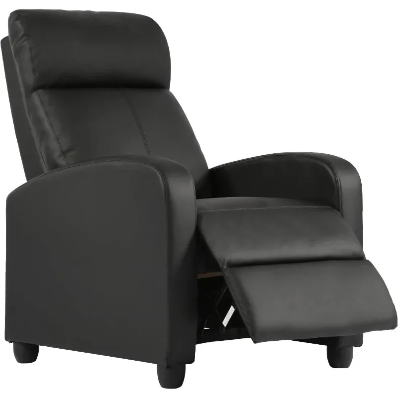 NEW.Recliner Chair for Living Room Home Theater Seating Single Reclining Sofa Lounge with Padded Seat Backrest (Black)