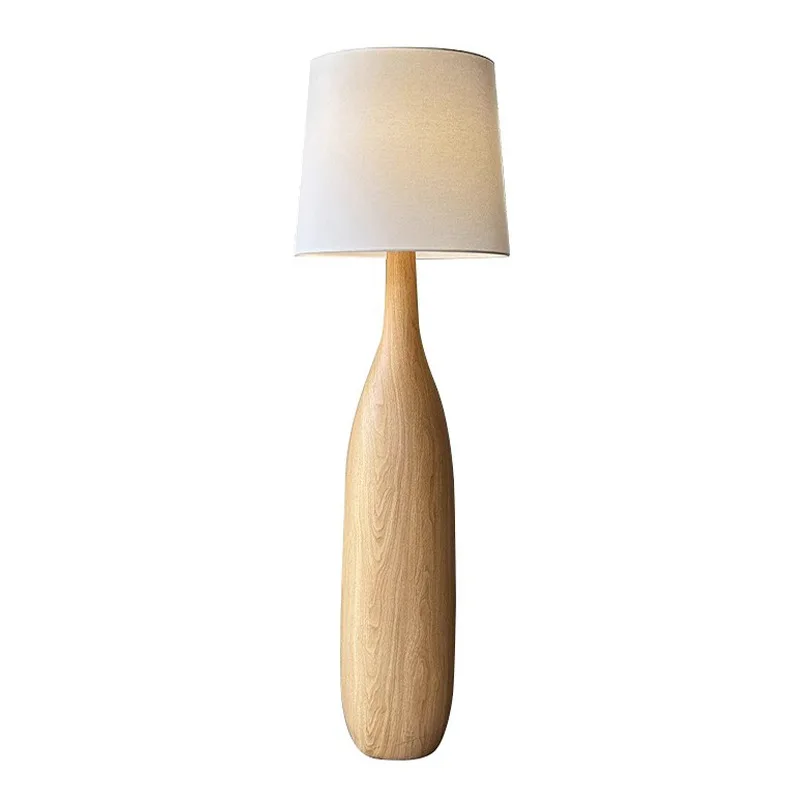 

Bedside lamp wabi sandy wind retro solid wood atmosphere vertical table lamp