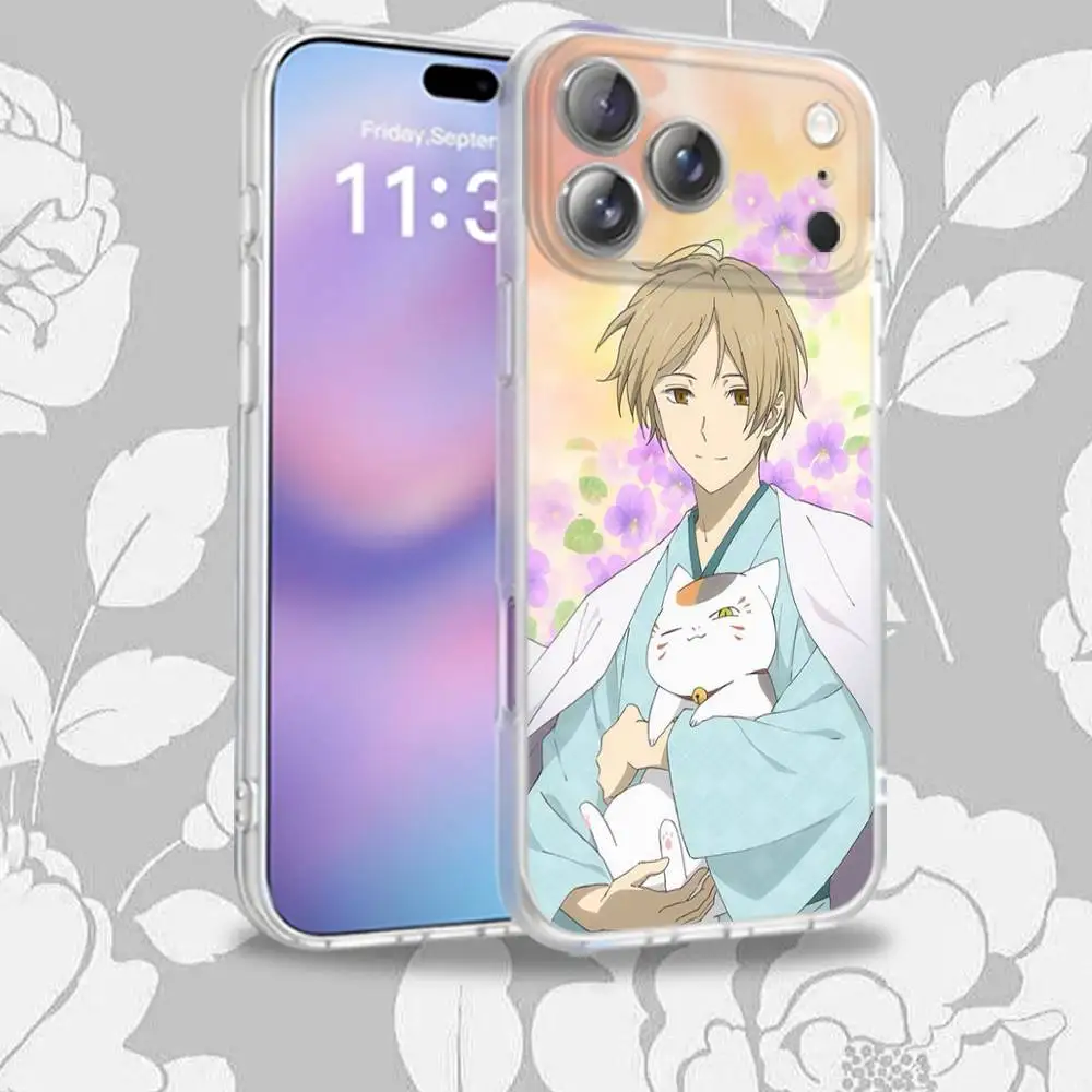 حافظة هاتف تاكاشي اللطيفة N-NatsumeS لهاتف آيفون 16,14,11,17,13,15,12,Air,Plus,Pro,Max,E,Mini Frosted for MagSafe Magnetic