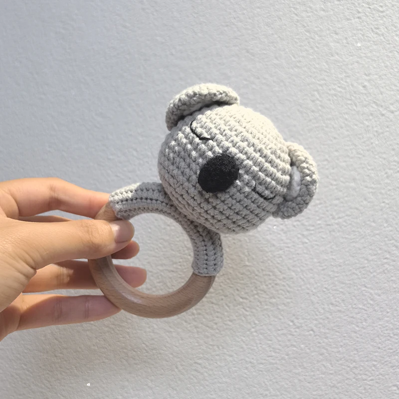 Customized Pacifier Chain Crochet Dalmatian Pacifier Chain Kawaii Koala Animal Doll Beech Wood Pacifier Clip Baby Birth Gift