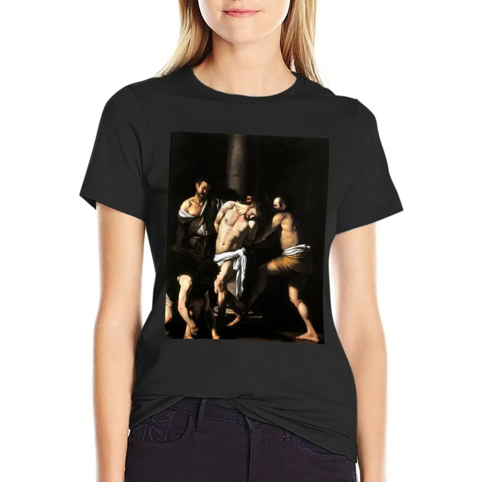 

Caravaggio The Flagellation of Christ T-Shirt customs tees summer top animal print shirt for girls tshirts for Women