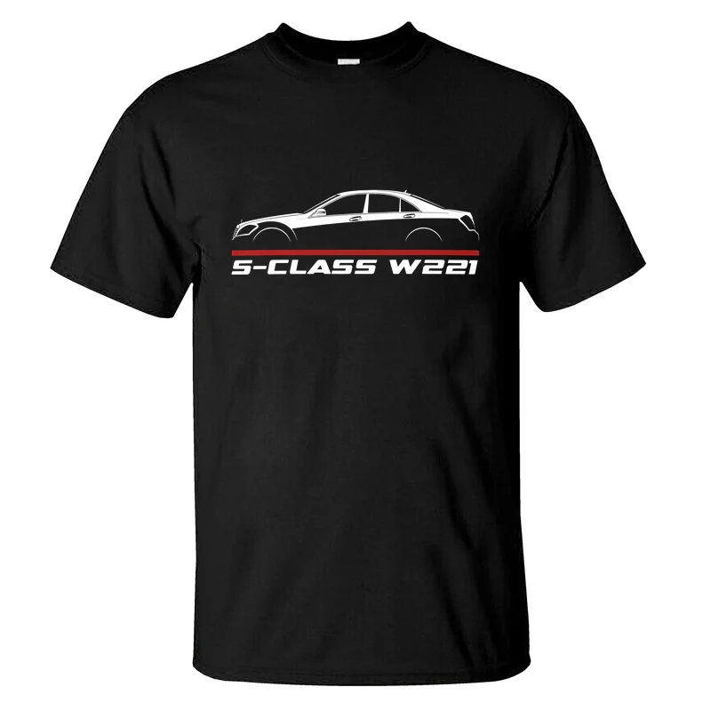 2024 T-Shirt męski na co dzień Mercede S-Class W221 2005-2013 entuzjasta T-Shirt z grafiką na lato z krótkimi rękawami 100% bawełniana S-3XL koszulka