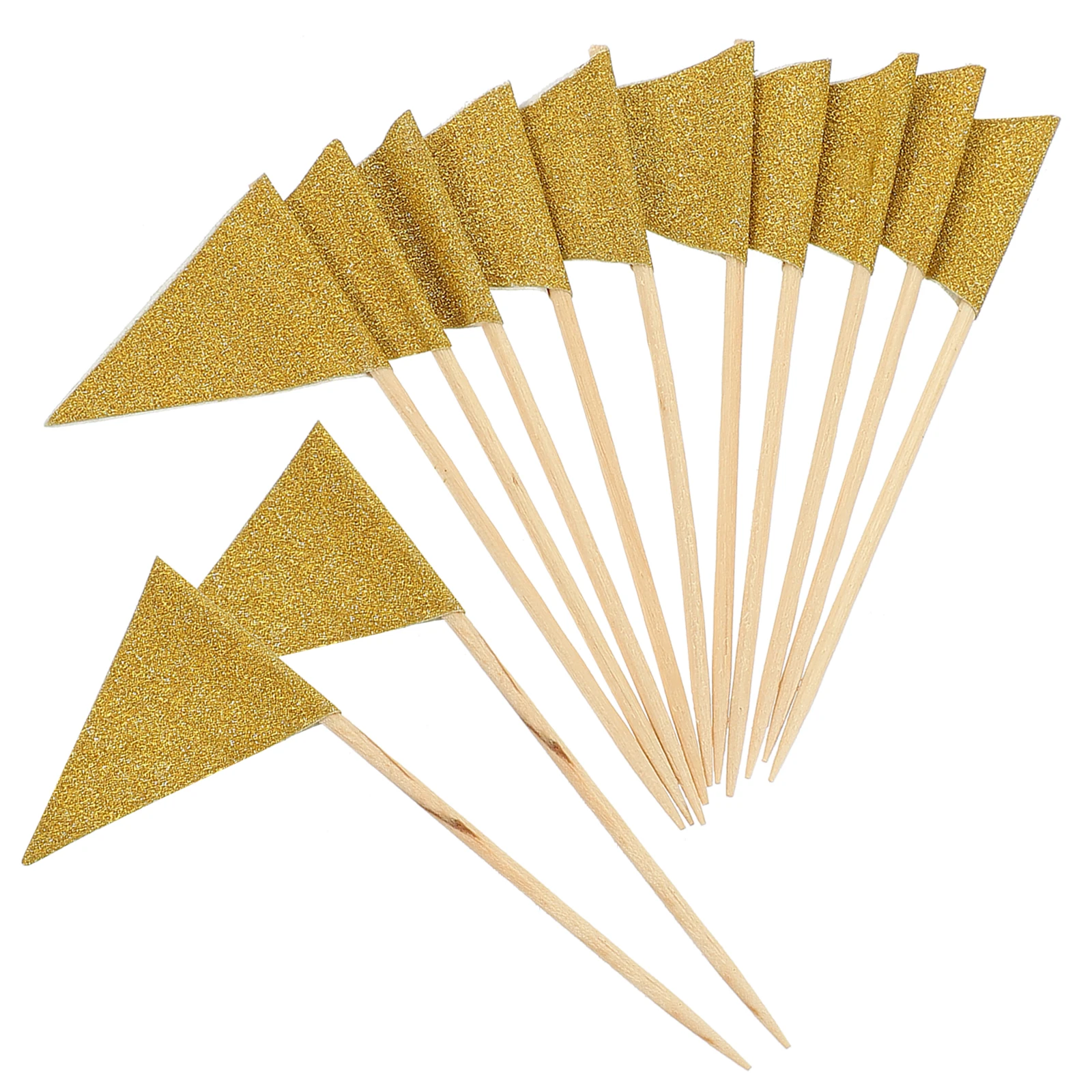 

12pcs Cake Decorations Dessert Picks Birthday Toothpick Red Triangle Flags Fruit Food Sticks Creative Banner Cupcake Toppers