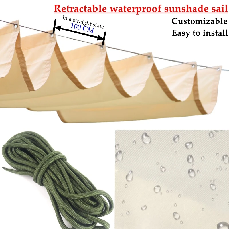 

Retractable Beautiful Fashionable Multi-functional Sunshade Sail Easy To Pperate Customizable Outdoor Waterproof Sunshade Sail
