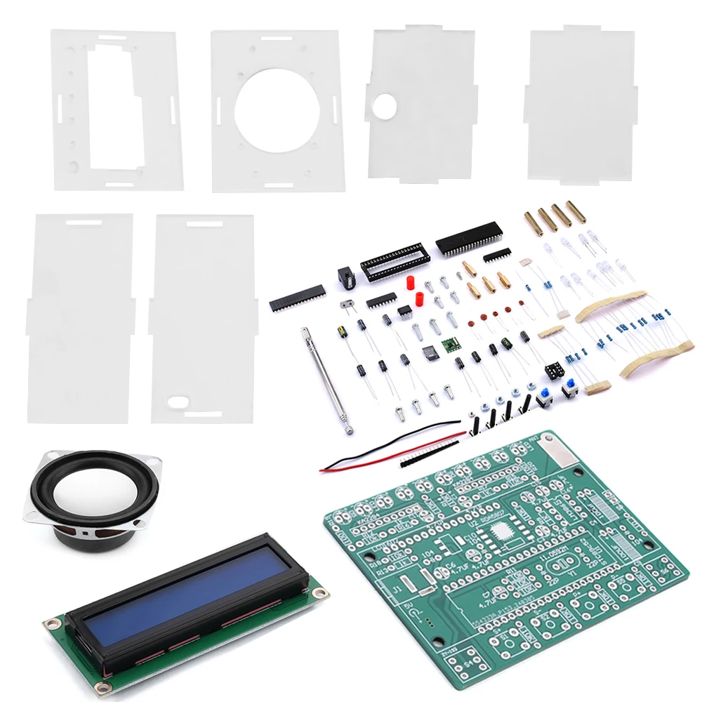 Kit elettronico Radio FM fai da te con guscio frequenza regolabile 87-108MHZ RDA5807 Display LCD PCB saldatura progetto pratica saldatura