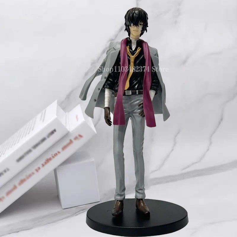 

24cm Japanese Toys BUNGO STRAY DOGS Figures Dazai Osamu Figure Standing Model Anime PVC Collectible Dazai Dolls Ornaments Statue