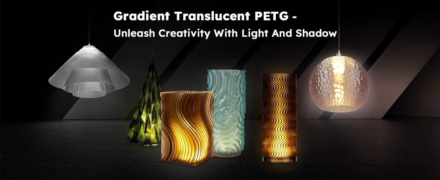 ERYONE 3KG PETG High-Speed Transparent Series 3D Filament, Multicolor Available, Max Print Speed 500mm/s, 1KG/Spool