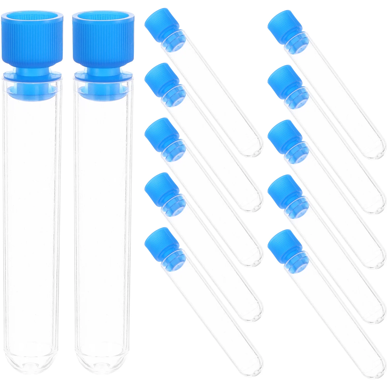 50 Pcs Small Vials Test Tubes for Laboratory Transparent Sampling Free with Cork Centrifuge Cap