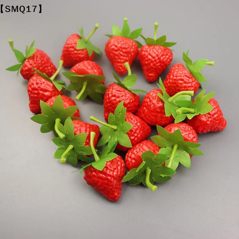 10-20pcs Artificial Strawberry PVC Strawberries Lifelike Fruit Photography Prop Home Kitchen Cabinet Ornament Party Decor【SMQ】