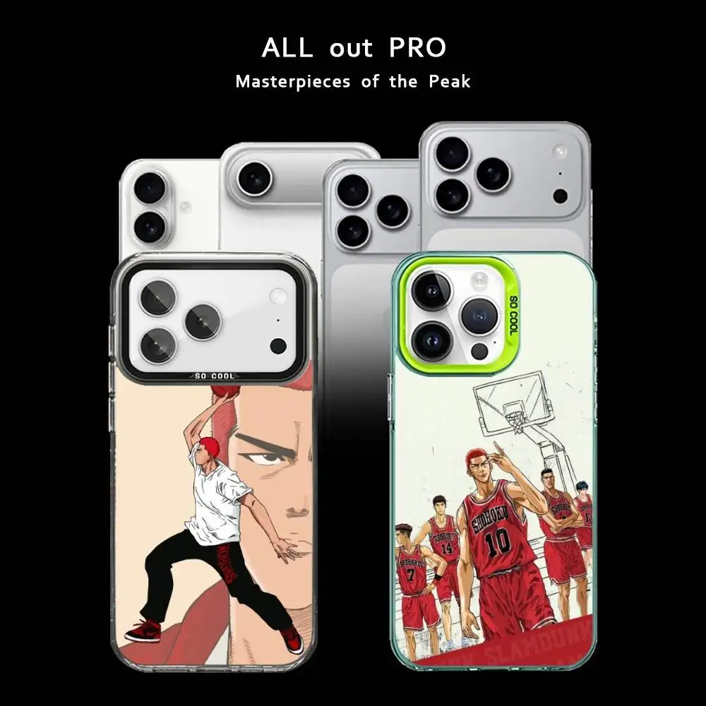 

Anime Cool Slam Dunk Phone Case For iPhone17,16,15,14,13,12,11 Pro Max Blcak Matte Shockproof Cover
