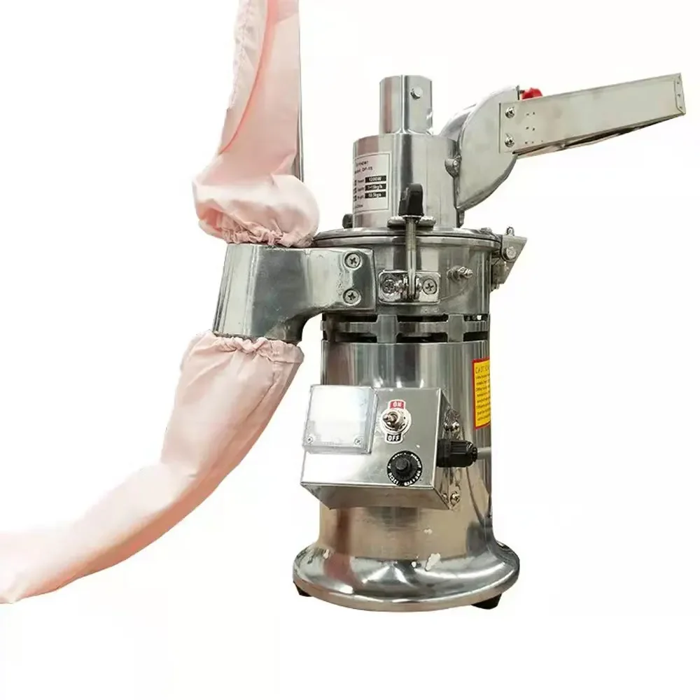 

15kg/h Superfine Powder Machine for Chinese Medicine Fiber Continuous Hammer Mill Herb Grinder Pulverizer Machine 220V 110V