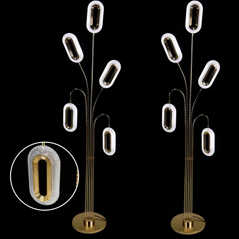 Wedding props luminous 5 oval crystal street lights wedding stage decoration T electroplated street light ornament