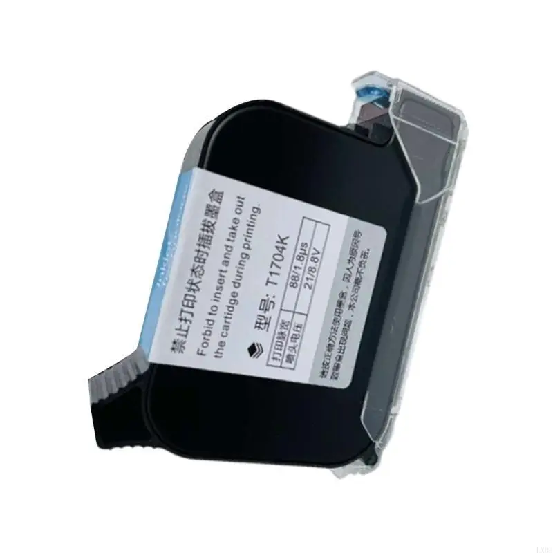 

LX0B Fast Dry Eco Solvent Cartridge 600DPI 12.7mm Handheld Thermal Inkjet Printer Inkjet Coder T1704K Black